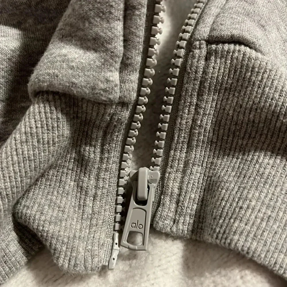 Alo Yoga Gray Hoodie jacket Full Zip Size S